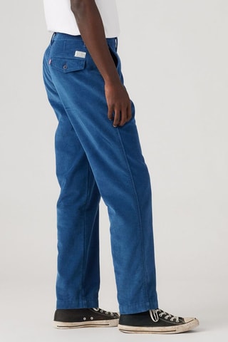 Pantaloni straight in velluto Authentic - Blu scuro