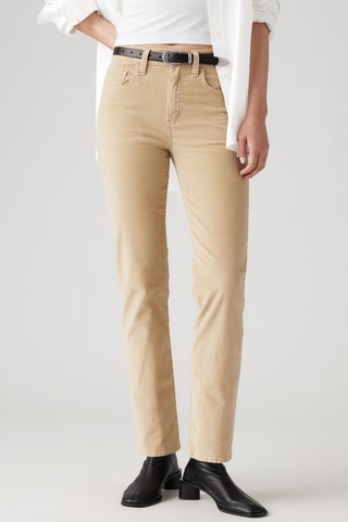 Pantaloni straight in velluto a vita alta 724™ - Beige