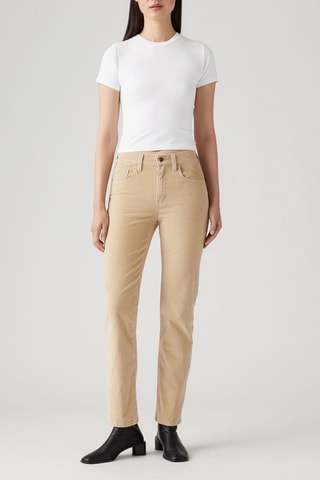 Pantaloni straight in velluto a vita alta 724™ - Beige