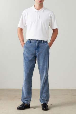 Pantaloni chino in velluto - Cobalto