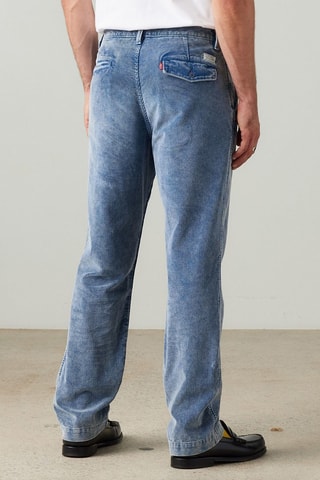 Pantaloni chino in velluto - Cobalto