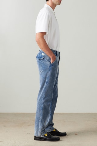 Pantaloni chino in velluto - Cobalto