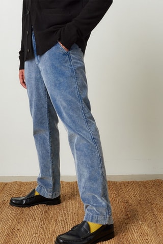 Pantaloni chino in velluto - Cobalto