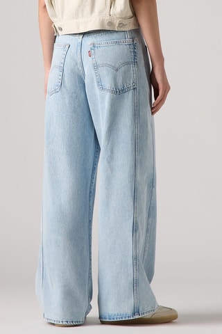 Jeans straight a vita alta - Celeste