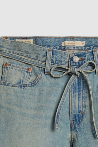 Jeans straight a vita alta - Celeste