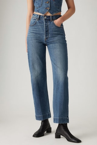Jeans tailored a vita alta - Blu scuro