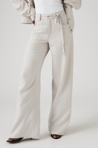 Jeans straight in lino - Beige