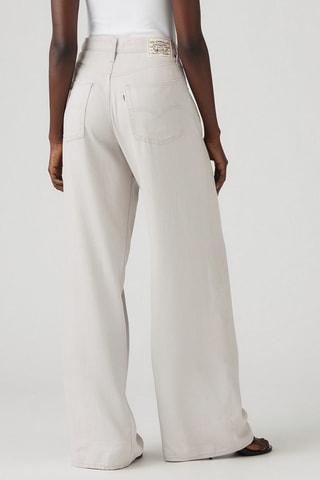 Jeans straight in lino - Beige