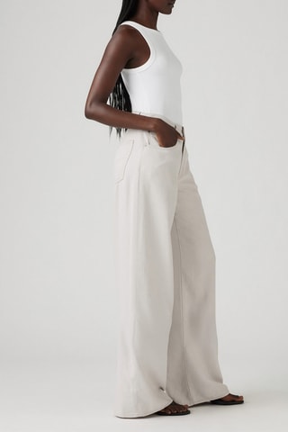 Jeans straight in lino - Beige