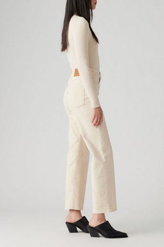 Jeans a vita alta - Beige