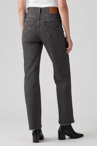 Jeans straight a vita alta - Nero