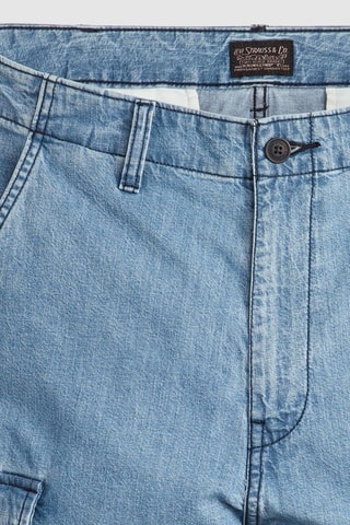 Bermuda cargo in jeans - Blu