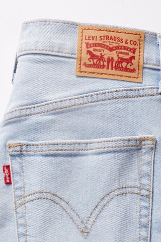 Jeans straight a vita alta Ribcage - Celeste