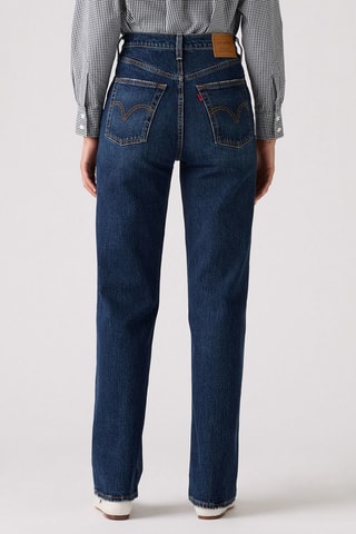 Jeans straight a vita alta Ribcage - Indaco