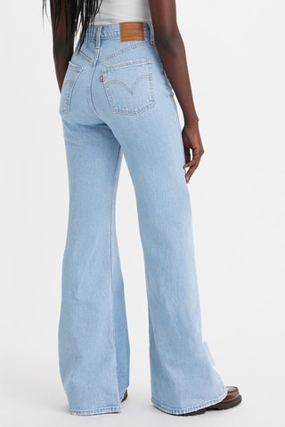 Jeans straight a vita alta - Celeste