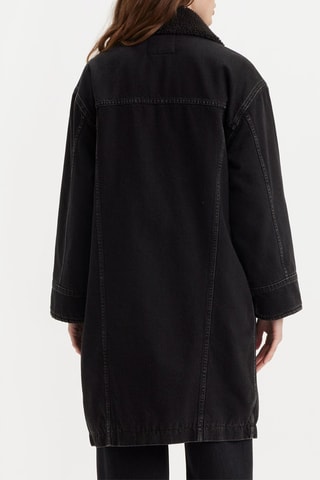 Giacca lunga in jeans - Nero