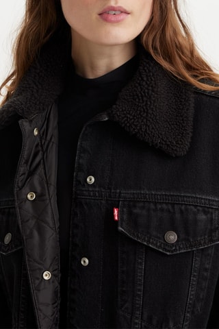 Giacca lunga in jeans - Nero