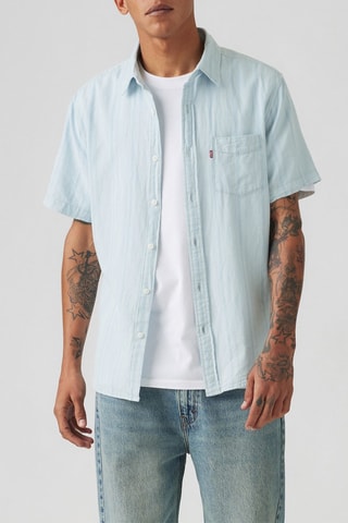 Camicia in lino - Celeste