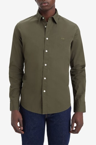 Camicia slim Battery - Verde oliva