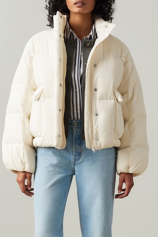 Piumino con cappuccio - Bianco