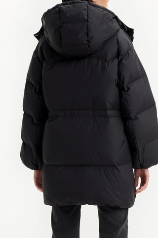 Piumino con cappuccio - Nero