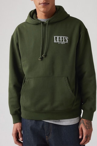 Felpa con cappuccio - Verde oliva