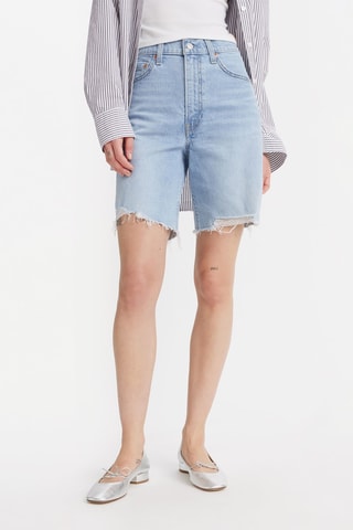 Shorts in jeans a vita alta - Blu