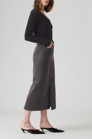 Gonna midi in jeans - Antracite