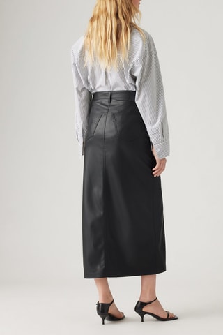 Gonna taglio dritto a vita alta - Nero