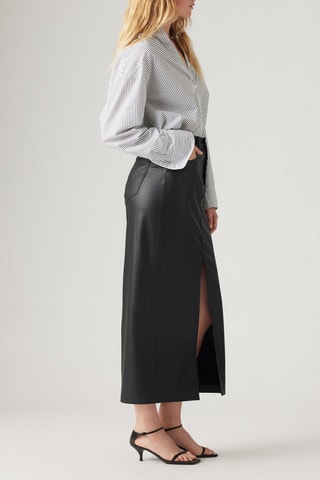 Gonna taglio dritto a vita alta - Nero