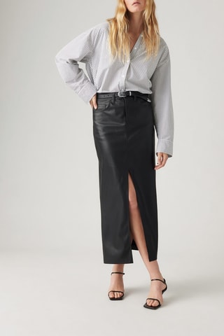 Gonna taglio dritto a vita alta - Nero