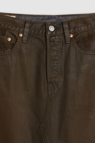 Gonna taglio dritto in jeans - Marrone