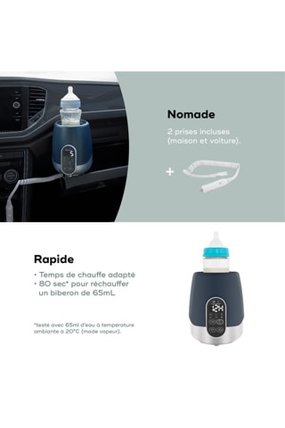 Multifunctionele flesverwarmer zonder BPA - 100 W - Donkergrijs en zilverkleurig