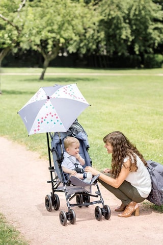 Anti-UV Parasol voor Kinderwagen - Grijs