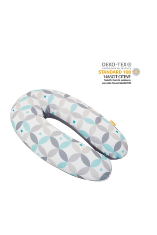 Meegroei Zwangerschapskussen - 190 x 30 x 15 cm - Wit en Turquoise