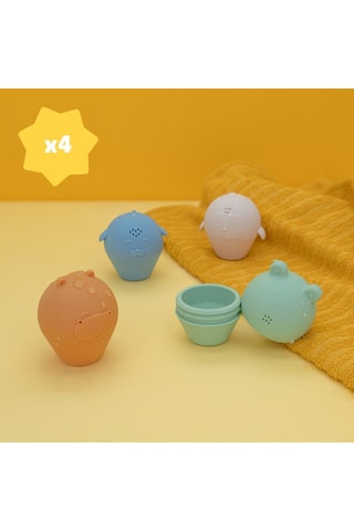 4 Silicone Badspeeltjes - Vanaf de Geboorte