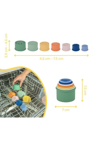 7 Opstapelbare Silicone Kopjes - Vanaf de Geboorte