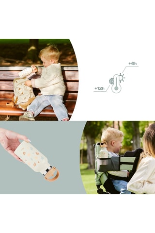 Roestvrijstalen en Silicone Thermosbidon met Rietje - 35 cl - Vanaf 12 maanden