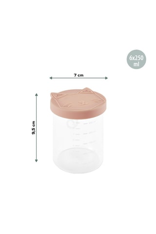6 Glazen Bewaarbakjes Babydols - 6 x 250 ml - Vanaf de Geboorte