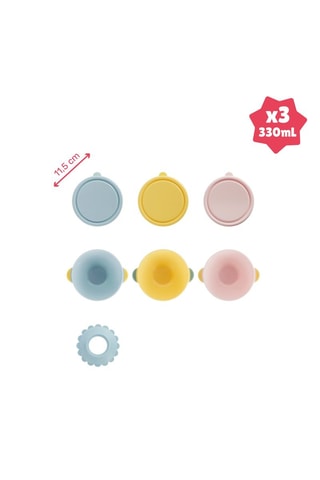 3 Bewaarbakken zonder BPA Fun Colors - 3 x 330 ml - Vanaf de Geboorte