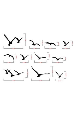 14 décorations murales - Noir - 69 x 41 x 7 cm