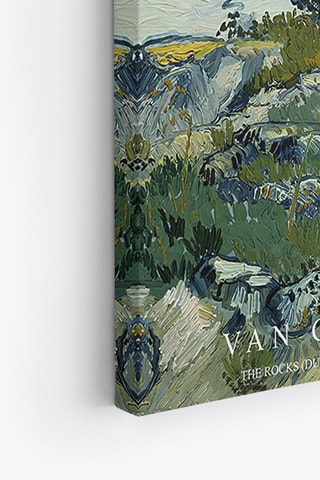 3 tableaux ‘’Pêcher en fleurs’’, ‘’La pêche au printemps au pont de Clichy’’ et ‘’Rochers avec chêne’’ Van Gogh  - 50 x 70 cm