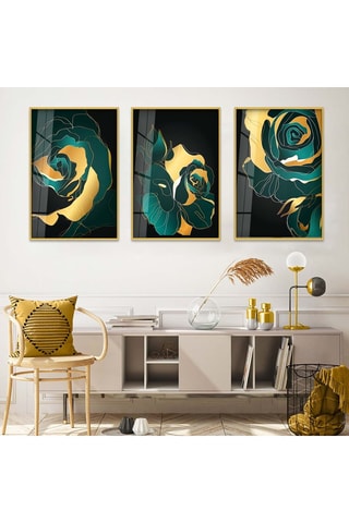 3 tableaux en verre trempé - 30 x 40 cm