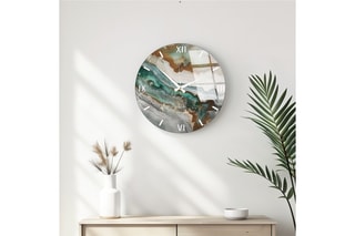 Horloge murale - 40 cm - Turquoise et gris