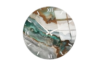 Horloge murale - 40 cm - Turquoise et gris