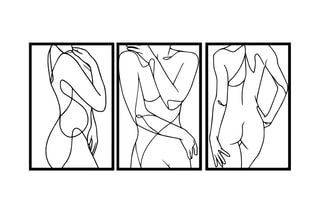 3 décorations murales Sexy Lady 3 - 103 x 50 cm - Noir