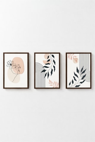 3 tableaux en bois - Beige - 33 x 48 cm