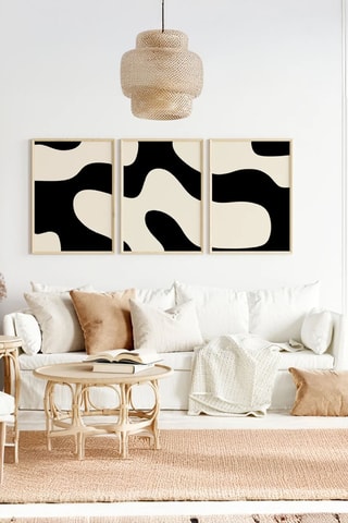 Triptyque en bois - Noir - 50 x 70 cm