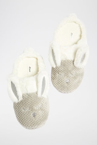 Gevoerde Pantoffels met Oortjes Nicole - Lichtgrijs