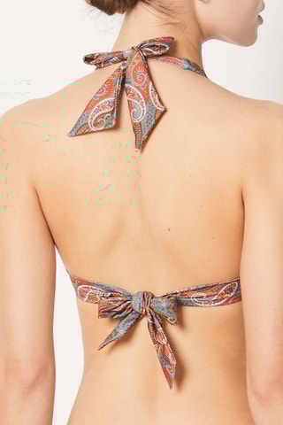 Haut de maillot - Bleu cobalt et rouge brique - Etam